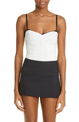 Miaou Renzo Ruched Mesh Tube Top Cream at Nordstrom,