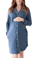 Kindred Bravely Clea Classic Long Sleeve Sleep Shirt at Nordstrom,