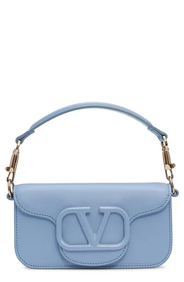 Valentino Garavani Small Locò Leather Shoulder Bag in Popeline Blue at Nordstrom