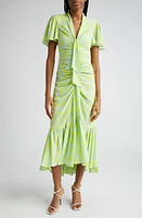 Cinq à Sept Peeta Ruched High-Low Midi Dress Serene Sky/Fres at Nordstrom,