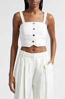 Ramy Brook Gabi Button Front Crop Tank Ivory at Nordstrom,