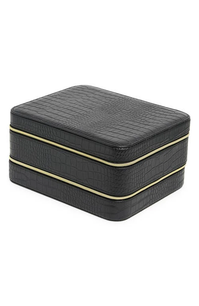 Nordstrom Jewelry & Sunglasses Storage Case in Black Croc at Nordstrom