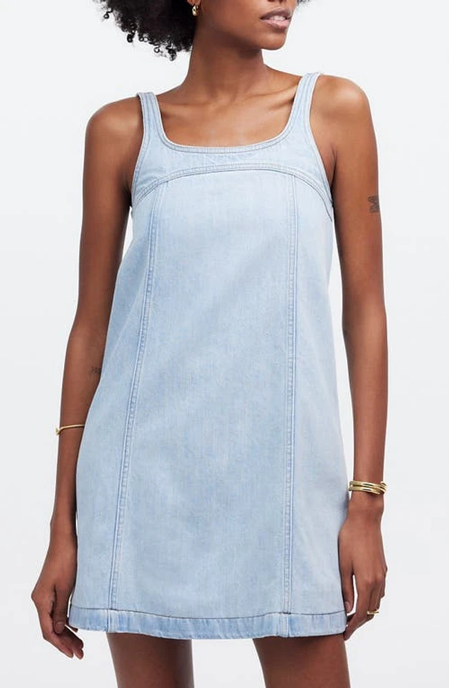 Madewell Denim A-Line Sleeveless Minidress Fitzgerald Wash at Nordstrom,