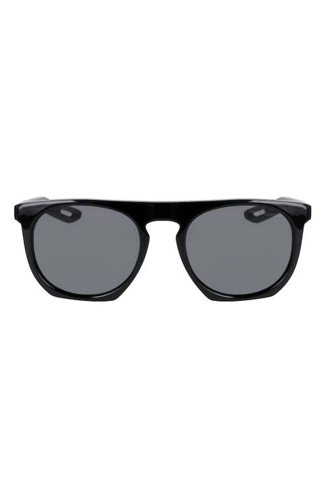 Nike Flatspot XXII 52mm Polarized Geometric Sunglasses in Black/Polar Grey at Nordstrom