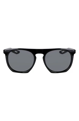 Nike Flatspot XXII 52mm Polarized Geometric Sunglasses in Black/Polar Grey at Nordstrom