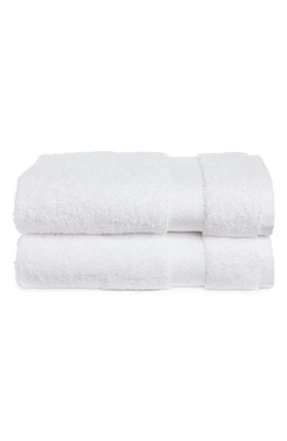 Boll & Branch Plush Set of 2 Organic Cotton Hand Towels in White at Nordstrom