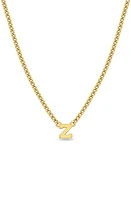 Zoë Chicco Curb Chain Initial Pendant Necklace in Yellow Gold-Z at Nordstrom, Size 16