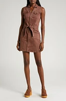 PAIGE Kelsee Sleeveless Denim Shirtdress Vintage Brunette at Nordstrom,