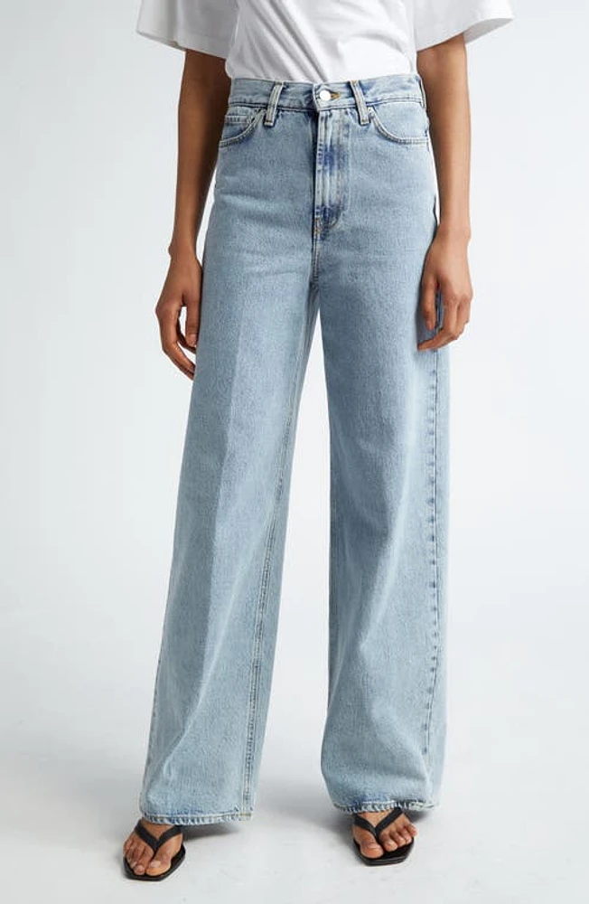 TOTEME Wide Leg Organic Cotton Jeans Blue at Nordstrom,