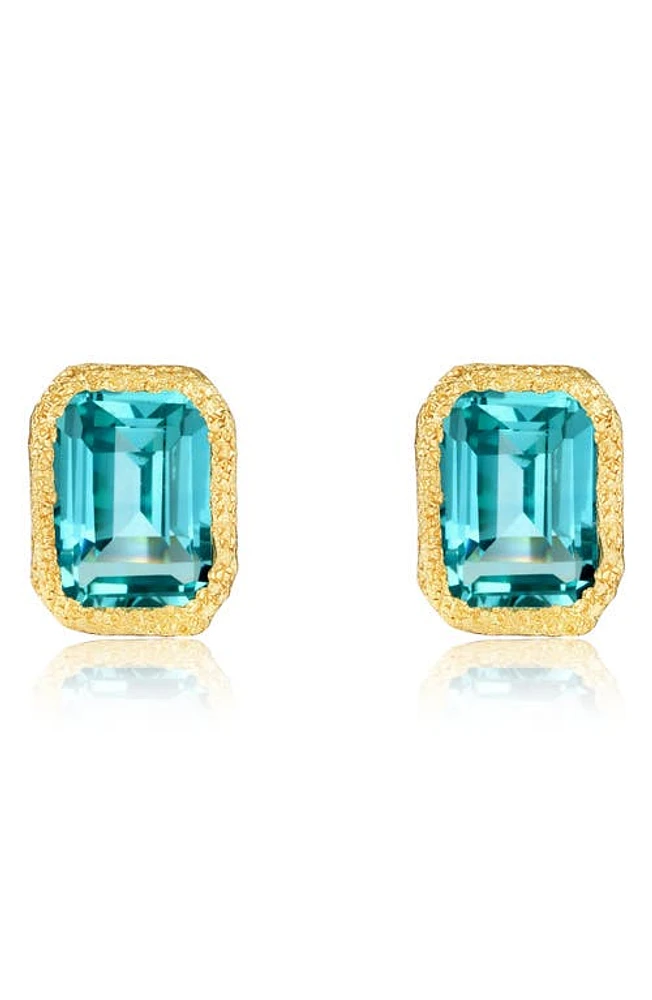 Lafonn Fancy Lab Created Sapphire Stud Earrings in Blue at Nordstrom