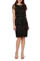 Adrianna Papell Beaded Cocktail Dress Black/Gunmetal at Nordstrom,