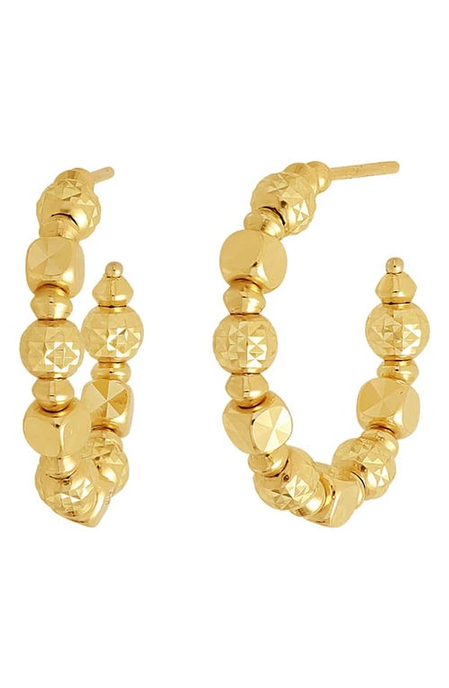 Bony Levy 14K Gold Sculpted Bead Hoop Earrings in 14K Yellow Gold at Nordstrom