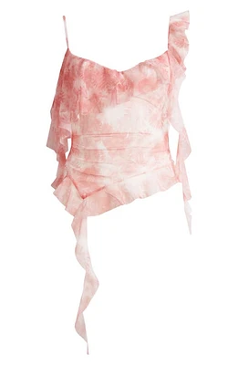 Mistress Rocks Floral Ruffle Tank Top Pink at Nordstrom,