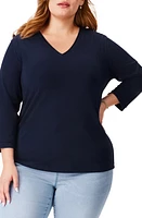 NZT by NIC+ZOE Rolled Detail Three Quarter Sleeve Top at Nordstrom,