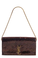 Saint Laurent Kate 99 Sequin Embellished Bag in Cocoa at Nordstrom