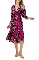 DVF Blade Floral Long Sleeve Midi Dress Lantern Leaves Posion Pk Lg at Nordstrom,