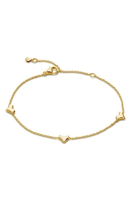 Monica Vinader Heart Station Bracelet in 18K Gold Vermeil at Nordstrom