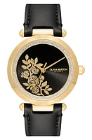 Olivia Burton Signature Florals Leather Strap Watch