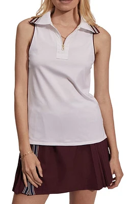 Varley Elkton Performance Sleeveless Polo White at Nordstrom,