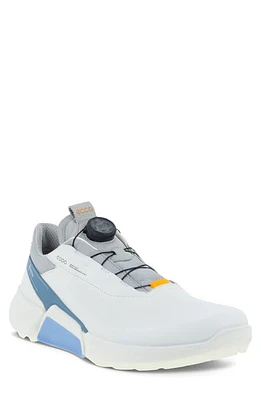 ECCO BIOM H4 Boa Waterproof Golf Shoe in White/Retro Blue at Nordstrom, Size 11-11.5Us