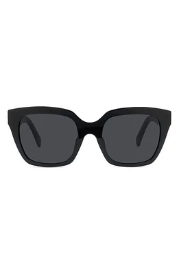 CELINE 56mm Cat Eye Sunglasses in Shiny Black /Smoke at Nordstrom