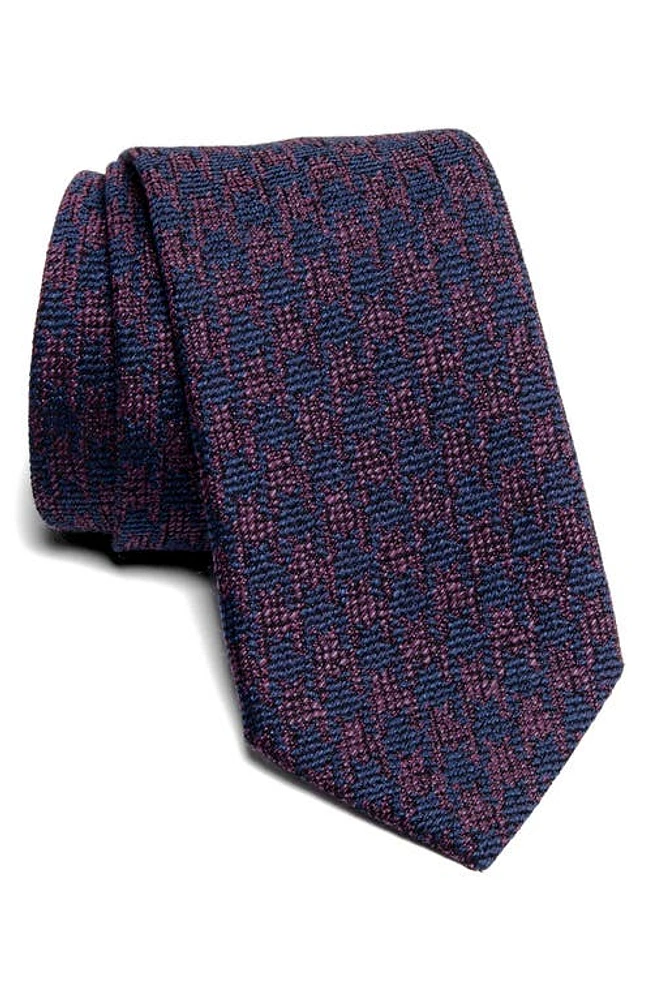 Jack Victor Noble Houndstooth Tie in Plum at Nordstrom