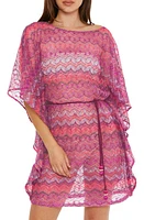 Trina Turk Athena Open Stitch Cover-Up Tunic Dress Pink at Nordstrom,