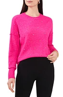 Chaus Rhinestone Cozy Crewneck Sweater at Nordstrom,