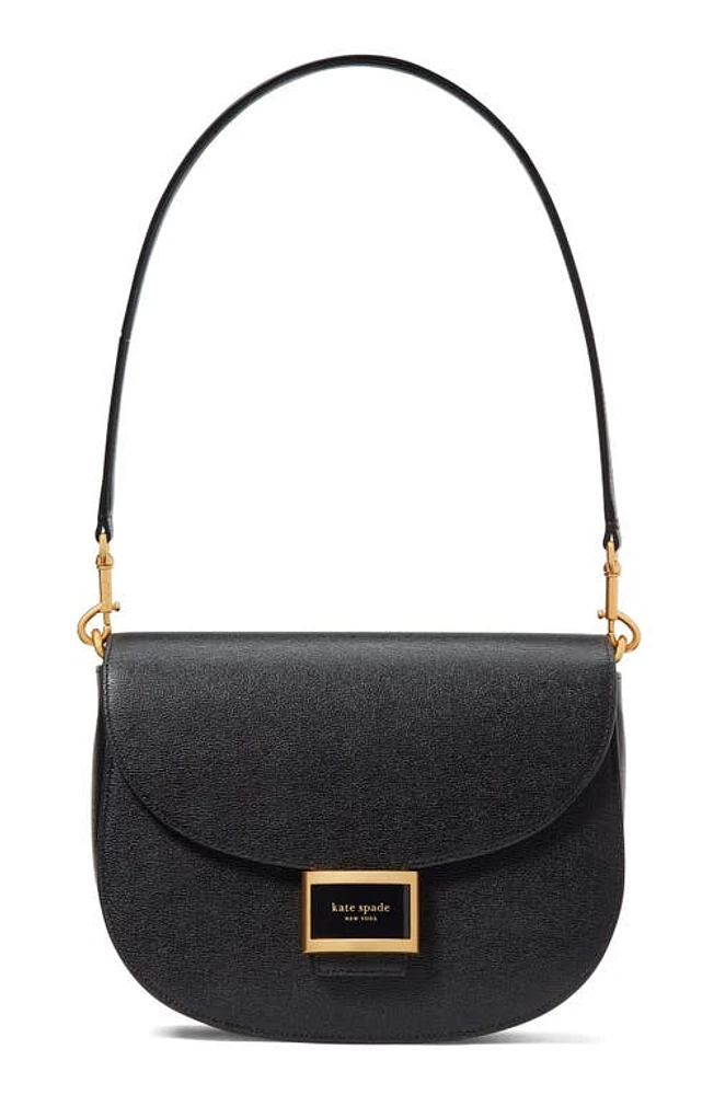 Kate Spade New York katy textured leather convertible shoulder bag in Black at Nordstrom