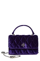 Tory Burch Kira Chevron Velvet Mini Top Handle Chain Wallet in Deep Charoite at Nordstrom