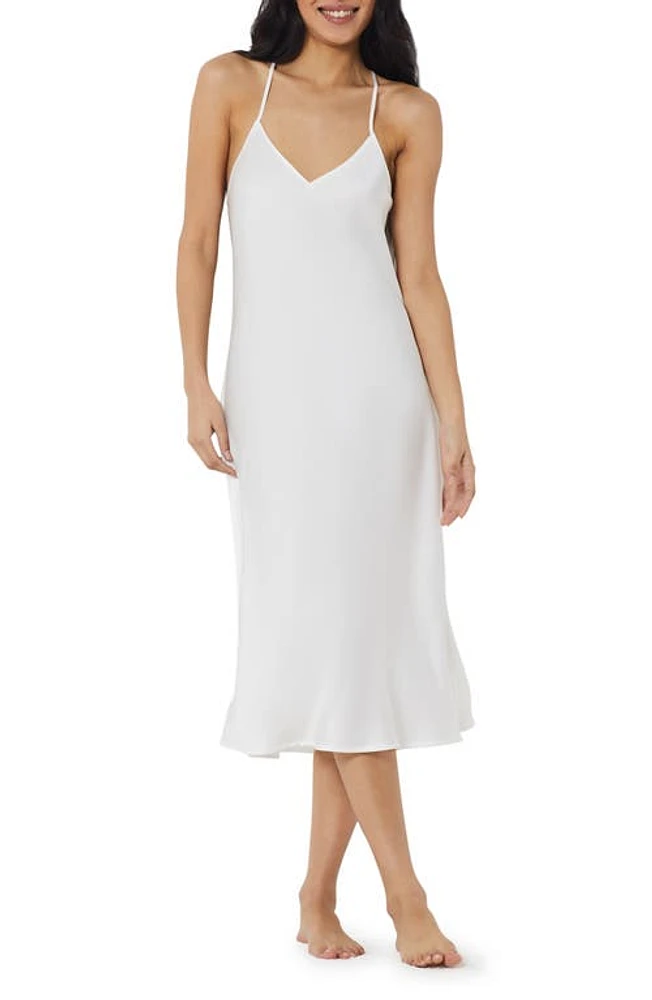 Etam Gravure Nuisette Midi Nightgown White at Nordstrom,