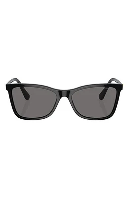 Swarovski 56mm Polarized Rectangular Sunglasses in Black at Nordstrom