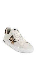 DKNY Abeni Leather & Genuine Calf Hair Sneaker Pebble/Black at Nordstrom,