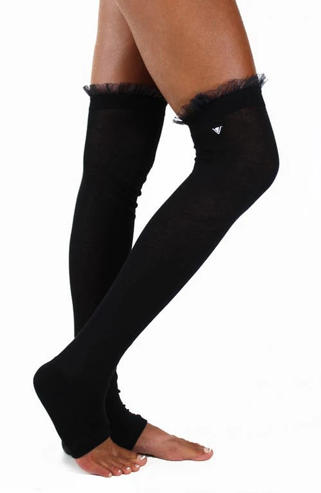 Arebesk Ruffle Leg Warmers in Black at Nordstrom