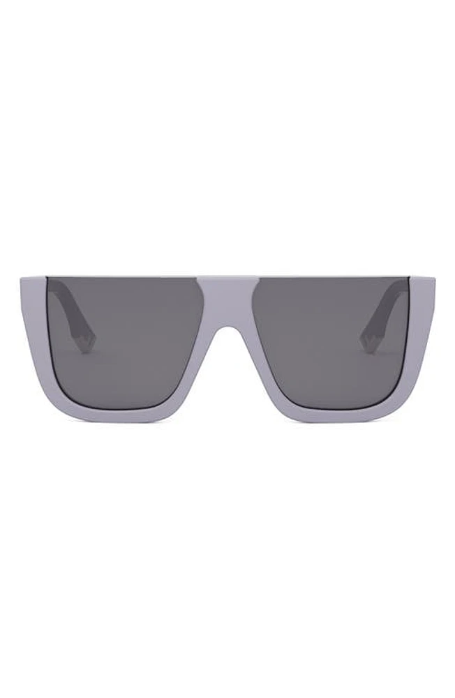 'Fendi Way Flat Top Sunglasses in Shiny Violet /Smoke at Nordstrom