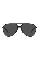 Prada Pilot 59mm Matte Black Aviator Sunglasses in Matte Black/Dark Grey at Nordstrom