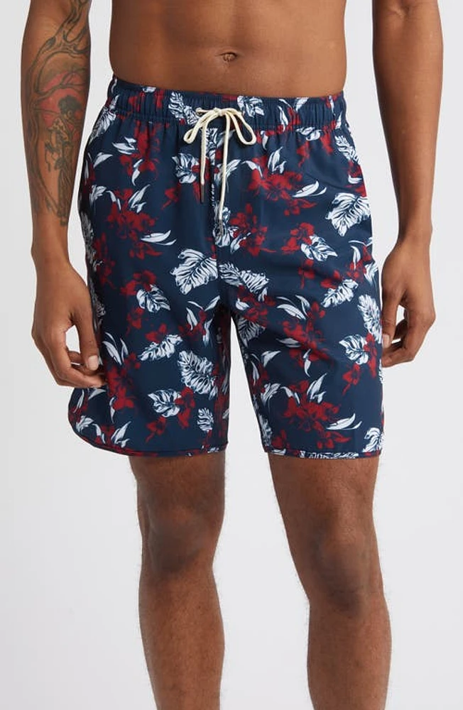 Fair Harbor The Anchor Swim Trunks Navy Nautical Hawaiian at Nordstrom,