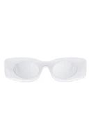 Loewe Paula's Ibiza Original 49mm Small Rectangular Sunglasses in White /Smoke Mirror at Nordstrom