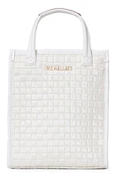 MZ Wallace Micro Woven Nylon Box Tote in Pearl Metallic at Nordstrom