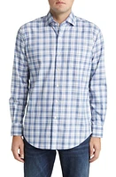 Peter Millar Lumina Crown Lite Plaid Stretch Button-Up Shirt Atlantic Blue at Nordstrom,