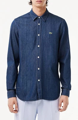 Lacoste Regular Fit Denim Button-Up Shirt at Nordstrom,