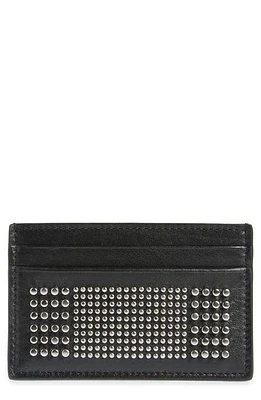 Alexander McQueen Studded Leather Card Holder in Black at Nordstrom