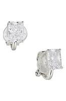 Nadri Modern Love Clip-On Earrings in Rhodium at Nordstrom