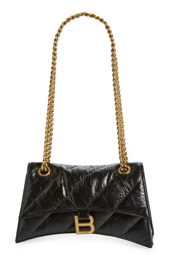 Balenciaga Crush Quilted Leather Shoulder Bag in Black at Nordstrom