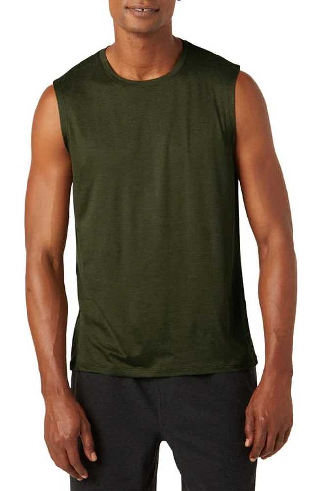 Beyond Yoga Featherweight Freeflo Muscle Tank Olive Heather at Nordstrom,