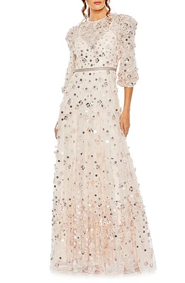 Mac Duggal Floral Lace Gown at Nordstrom,