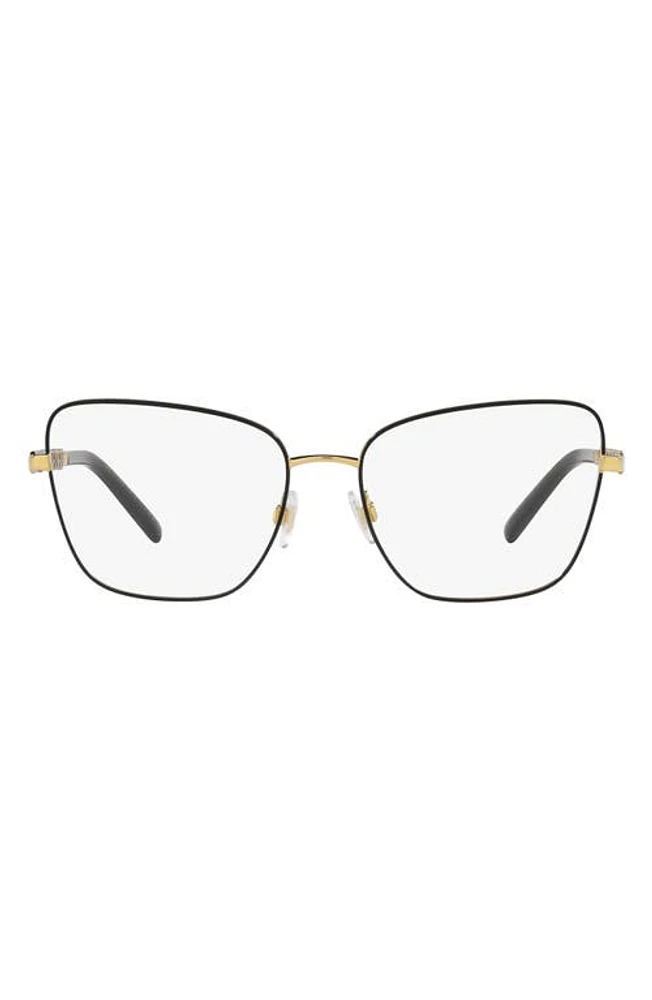 Dolce & Gabbana 55mm Butterfly Optical Glasses in Gold at Nordstrom