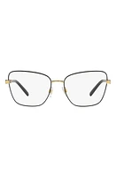 Dolce & Gabbana 55mm Butterfly Optical Glasses in Gold at Nordstrom