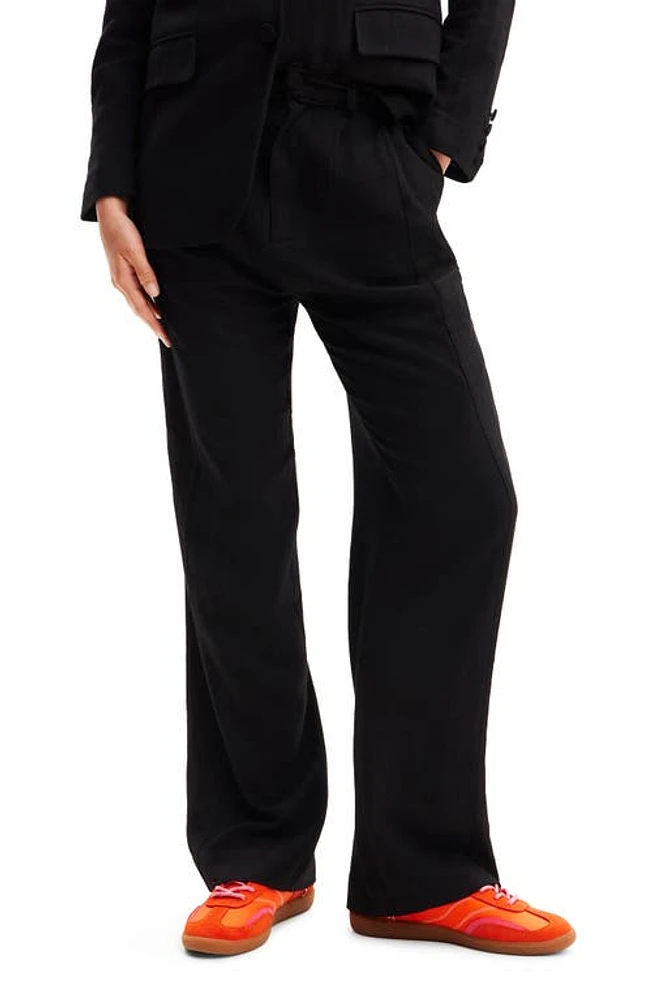 Desigual Rustic Tailored Trousers Black at Nordstrom,