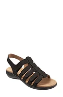 Trotters Tiki Slingback Sandal Black Nubuck Leather at Nordstrom,